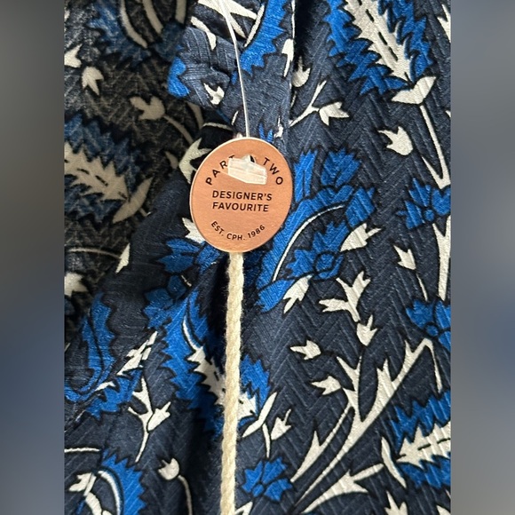 NEW Part Two Copenhagen Landeal Blue Paisley Midi Dress Women’s US 12/EU 44 - Picture 4 of 10